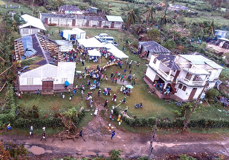 Hurricane damage in Dumont, Haiti