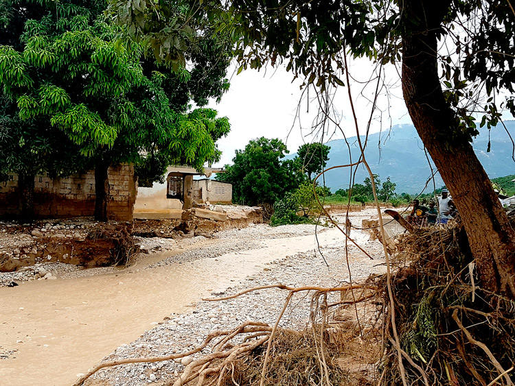 Roads and homes washed out in Haiti