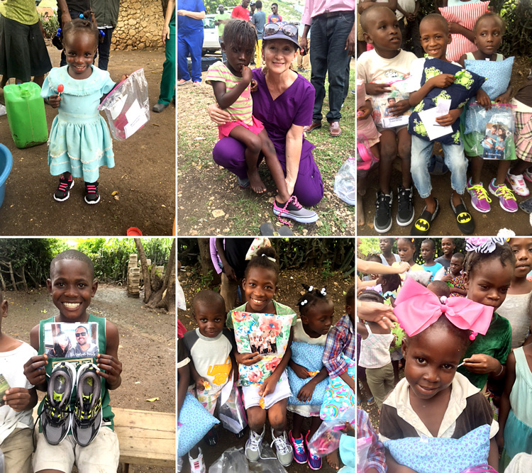 New shoes for the children of Fond Michelle.