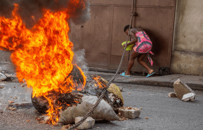 (Source: Shellenberger, Forbes) PORT AU PRINCE, HAITI – SEPTEMBER 13, 2022: Demonstrators set fire during a protest against the rising gasoline prices in Port-au-Prince, Haiti, September 13, 2022. (Photo by Georges Harry Rouzier/Anadolu Agency via Getty Images) ANADOLU AGENCY VIA GETTY IMAGES